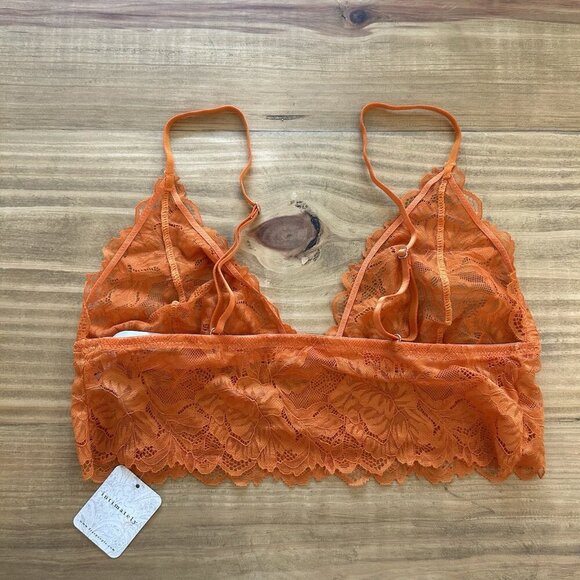 NEW Free People Women's Medium Orange Ginger Lace Intimates Strappy Bralette - Picture 2 of 4